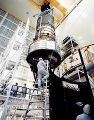 Assembly of the Hubble Space Telescope  1980s.