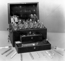 Faraday's chemical chest  c 1800s.