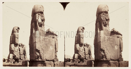 'Two Colossal Statues of Memnon - Thebes'  1859.