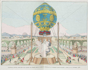 Captive balloon ascent  Paris  17 October 1783.