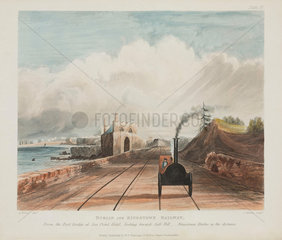 View from a footbridge at the Sea Point Hotel  Dublin & Kingstown Railway  1834 .