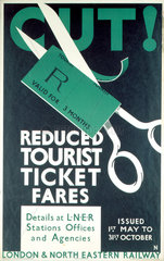 ‘Reduced Tourist Tickets Fares'  LNER poster  1923-1947.