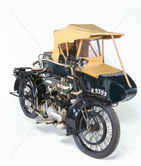 BSA motorcycle and sidecar  1922.
