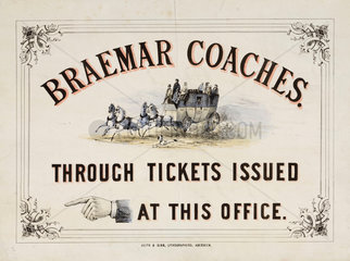 Braemar Coaches poster  19th century.
