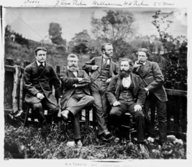 Sir William Henry Perkin  English chemist  with colleagues  c 1870.