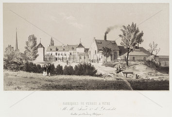 Glass factory  Belgium  c 1830-1860.