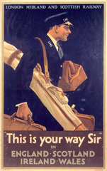 'This is Your Way Sir'  LMS poster  c 1925.