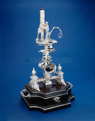 ‘New Universal’ silver microscope by George Adams  1761.