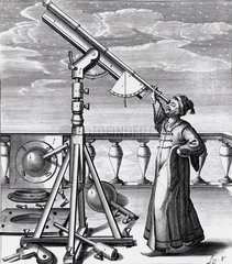 Astronomical telescope with observer  1647.
