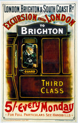 ‘Excursion from London to Brighton’  LBSCR poster  1901.