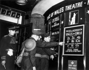Soldiers buying theatre tickets  Second World War  c 1939-1945.