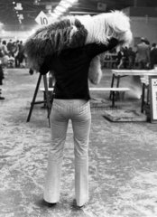 Dog and owner  Manchester Dog Show  Belle Vue  March 1974.