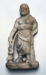 Marble statuette of Asclepius  Greek  400-200 BC.