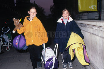 Children arriving at Science Night  17 November 2000.