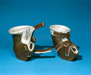 Child's orthopaedic boots  1979-81.