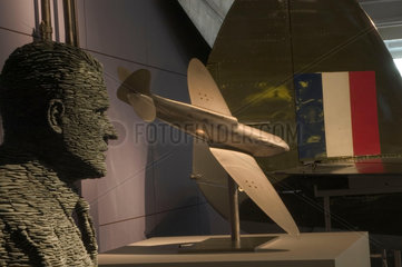 Mitchell statue and Spitfire model  Science Museum  London  2007.