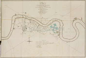 Proposed docks in the Port of London  1796.