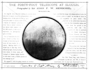 Early photograph of William Herschel’s telescope at Slough  1839.