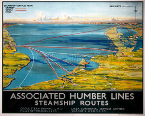'Associated Humber Lines’  LNER/LMS poster  1930.