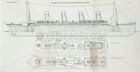 White Star Line triple-screw steamers ‘Olympic’ and ‘Titanic’  1911.