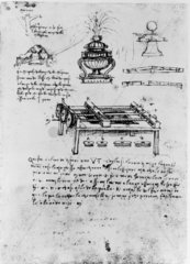 Screw-cutting machine from Leonardo da Vinci’s notebook  1470-1520.
