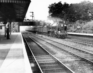 Southern Railway 'Lord Nelson' passing through Fleet Station  22 June 1946.