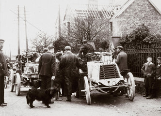 C S Rolls' Panhard on arrival at Bath  first day of the 1000 Mile Trial  1900.