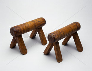 Small wooden leper crutches  possibly English  c 18th century.