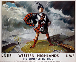‘Western Highlands’  LNER/LMS poster  1934.