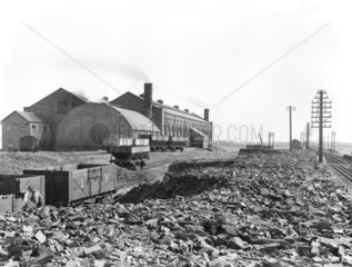 Coal wagons at Formby power station  Merseyside  c 1928.