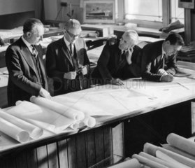 Sir John Brocklebank (left) discusses Q4 plans with colleagues  21 January 1964.