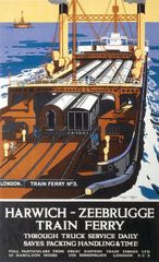 ‘Harwich/Zeebrugge Train Ferry’  LNER poster  c 1930.