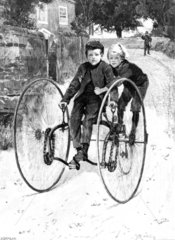‘The Stolen Steed’  children on a tricycle  1891.