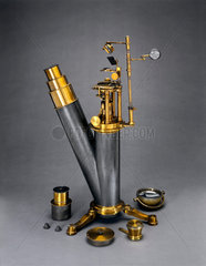 Large inverted microscope  c 1870.
