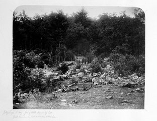 Slaughter pen  foot of Little Round Top Hill  Gettysburg  Pennsylvania  July 1863.