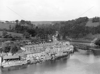 View of the village of Fowey in Cornwall  1923.