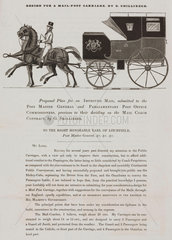 ‘Design for a Mail-post Carriage by G Shillibeer’  1835.