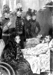 Queen Victoria visiting wounded soldiers at Netley Hospital  1898.