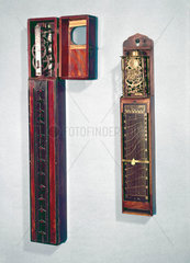 Two pillar clocks  Japanese  17th and 19th century.