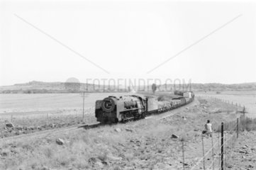 Steam locomotive and freight train  Karee  South Africa  1968.
