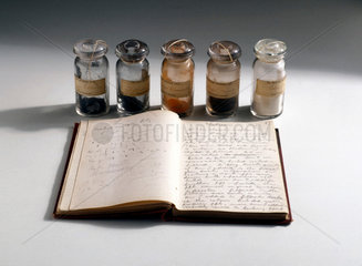 Crookes' thallium samples and notebook  1861.