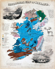 Geological map of Ireland  c 1855.