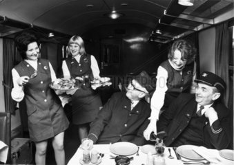 Trainee British Rail dining car waitresses  1975.