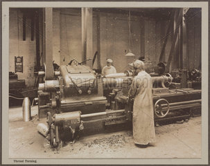 'Thread turning'  Cunard Munition Works  Liverpool  1914-1918.
