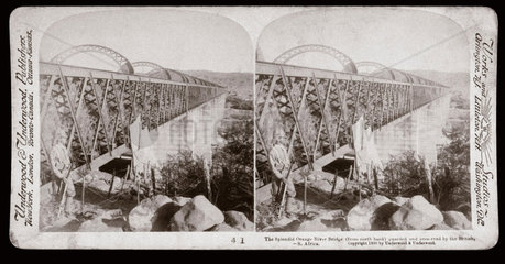 ‘The Orange River Bridge guarded by the British  South Africa’  1900