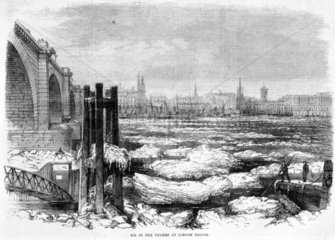 'Ice in the Thames at London Bridge'  1870.
