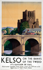 'Kelso on the Banks of the Tweed'  LNER poster  1941.