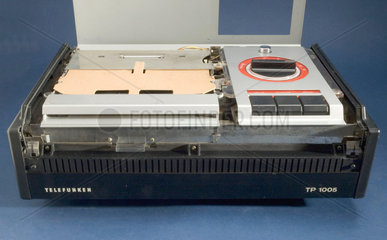 Detail of a Telefunken TP 1005 Teldec VideoDisc player  c 1975.