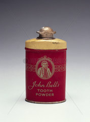 Tin of John Bell's toothpowder  c 1930-1960.