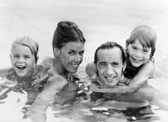 Jackie Stewart with wife and children  September 1973.